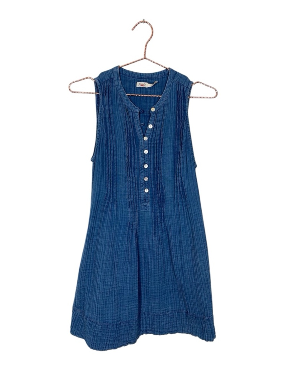 Faherty Cotton Gauze Isha Dress Indigo - Picture 3 of 9
